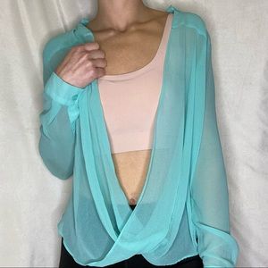 Mint Color Sheer Xhileration Top